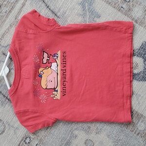 Vineyard Vines Toddler Girls Beach Summer Patriotic Whale Pocket Tee Shirt Sz2T